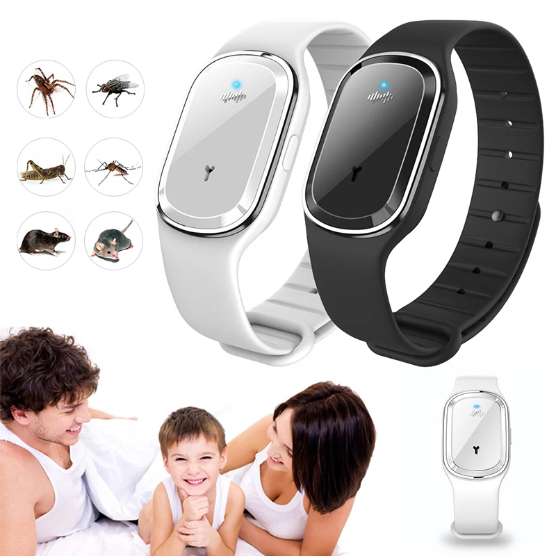 

Intelligent Ultrasonic Pest Bug Repellent Epellent Ring Wristband Anti Mosquito Bracelet Pest Control Product Pure Physical Safe