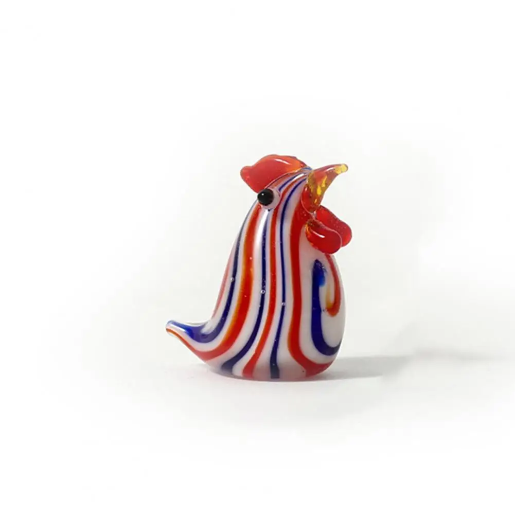 

Chick Decoration Model Figurine Lovely Good Craftsmanship Glass Animal Cock Figurine Ornament for Desktop