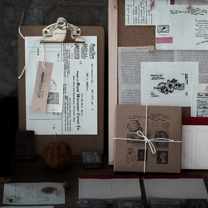 1 компл. Винтажный английский почтовый знак бабочка растение губка прозрачный