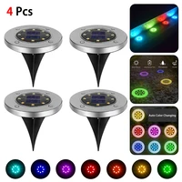 colorful outdoor solar powered ground light waterproof garden pathway deck lights with 8 led lamp for home yard garden