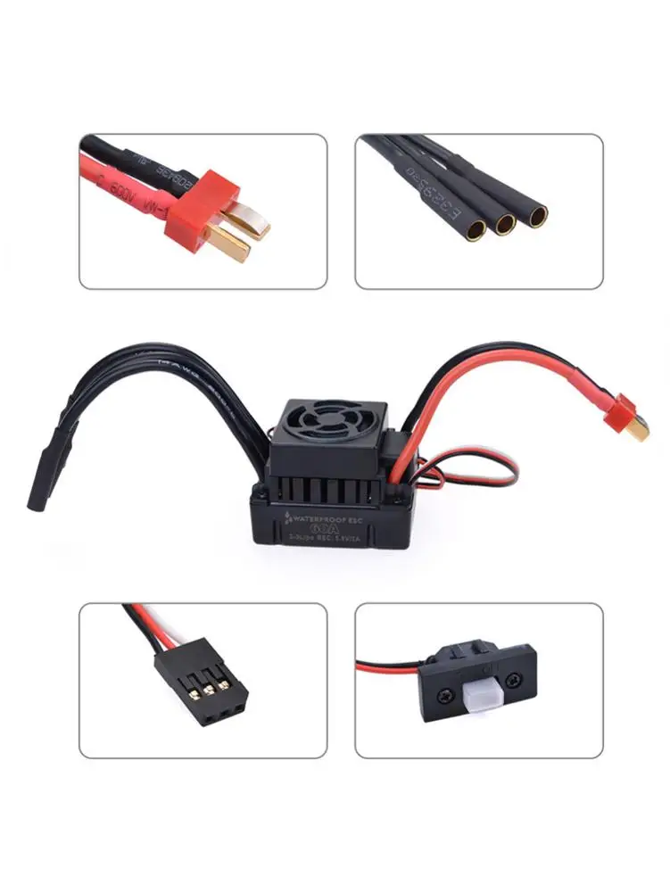 Водонепроницаемый бесщеточный двигатель F540 3300KV 4370KV w/ 60A ESC Combo set для Redcat HSP Traxxas Axial