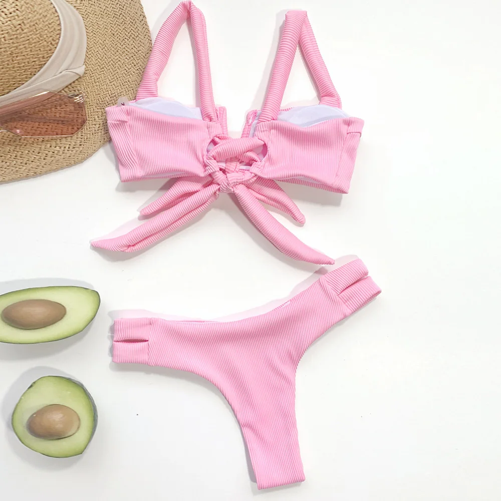 Сексуальное бикини Vigorashely с эффектом пуш-ап 2021 купальник топом завязками женский