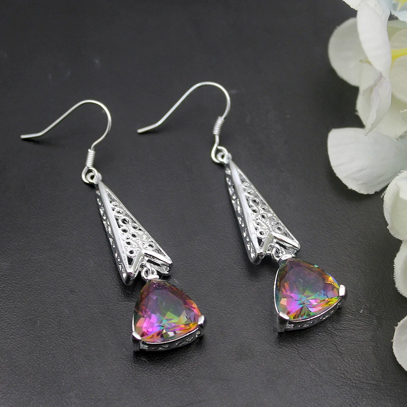 Hermosa Уникальные Подвески Огонь Мистик Топаз 925 Стерлинговое Серебро цветные