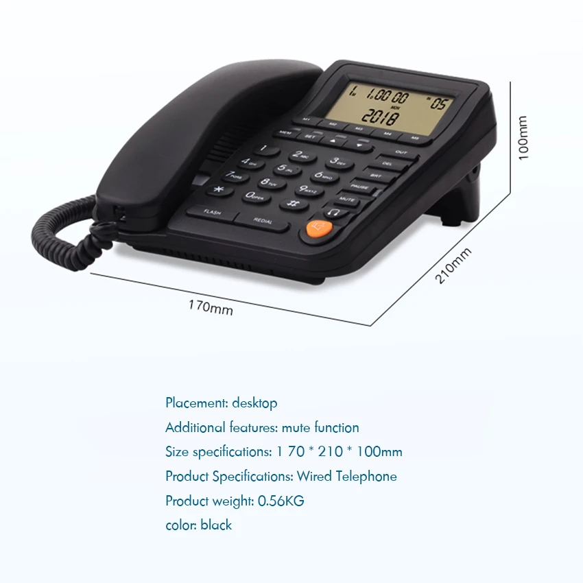 call center corded phone with headset noise canceling microphone caller id receiver speakerphone home office landline telephone free global shipping
