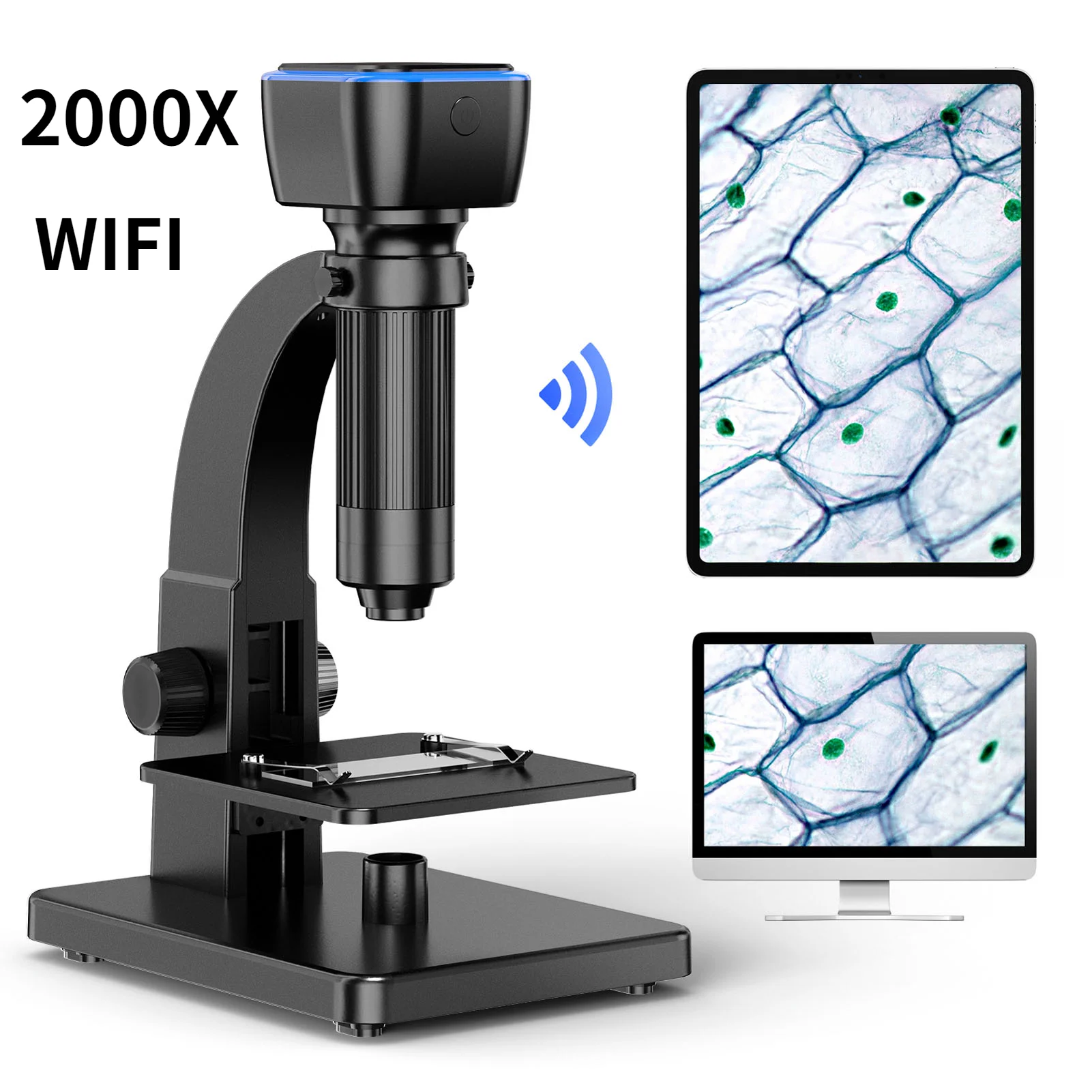 2000X Wifi Digital Microscope For Soldering Microscope Camera 5.0M Pixel Dual LED Lights Dual Lens Magnifier for Electronics PCB