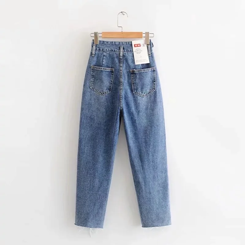 Осень и зима 2019 новые женские брюки шоу тонкие с высокой талией папа девять точек