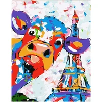 ruopoty painting by numbers kits for adults cattle towel animals picture by numbers diy artcraft unique gift for home decors