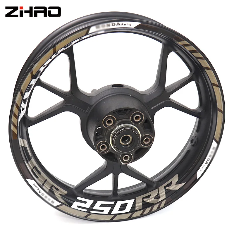 

For Honda CBR250RR CBR 250RR Motorcycle Reflective Wheel Rim Stripe Decal Sticker Front Rear Decal Full Set