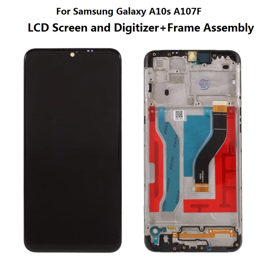 

For Samsung Galaxy A10S SM-A107F TFT LCD Screen With Digitizer Touch Screen and Frame Assembly Replace Part - Black