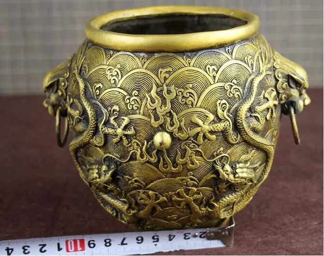 Отмечены Китайский Старый бронзовая фигурка периода династии Дракон статуэтка