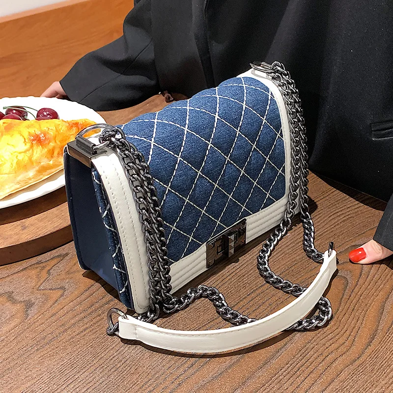 

Embroidered Thread Chain Bag Shoulder Women's Bag 2021 New Trendy Fashion Messenger Bag Casual One-shoulder Small Square Bag