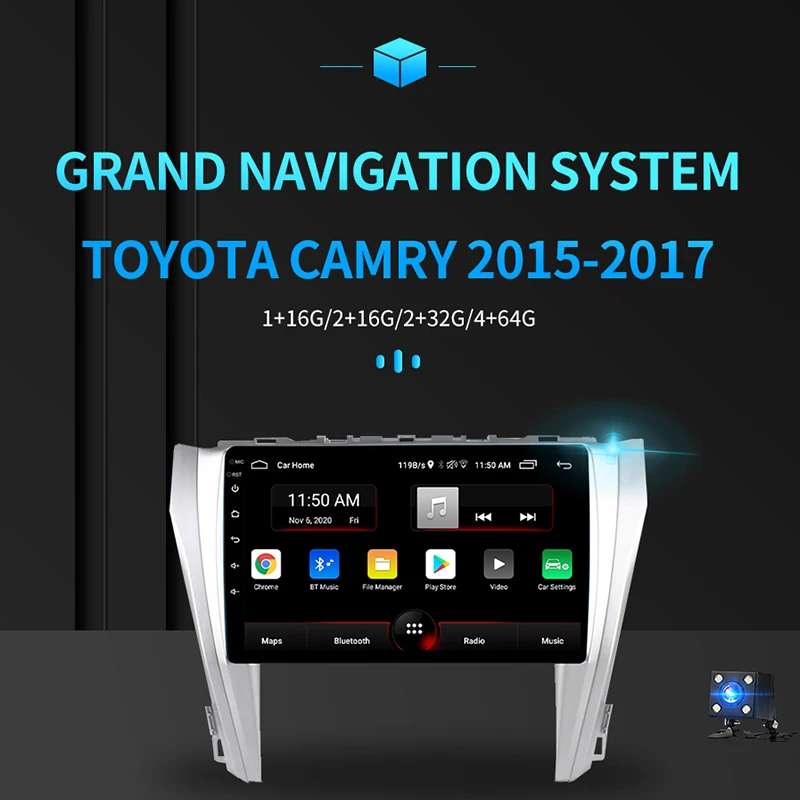 Автомагнитола GRANDnavi Android для Toyota Camry 2015 2018 мультимедийный видеоплеер Radui GPS