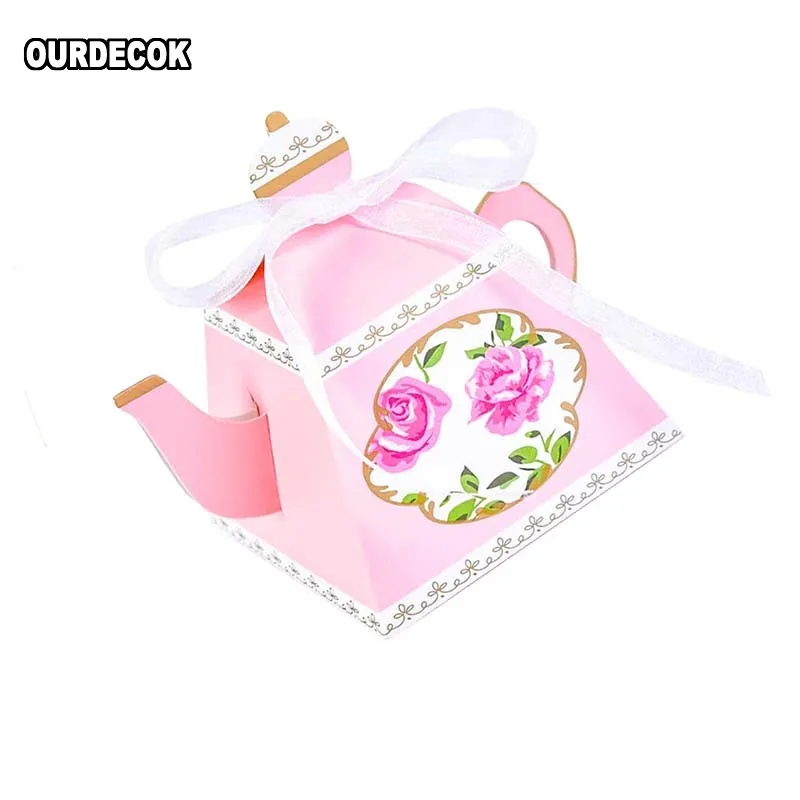 50 шт. подарочные коробки чайная чашка чайник свадебный сувенир Конфета коробка с