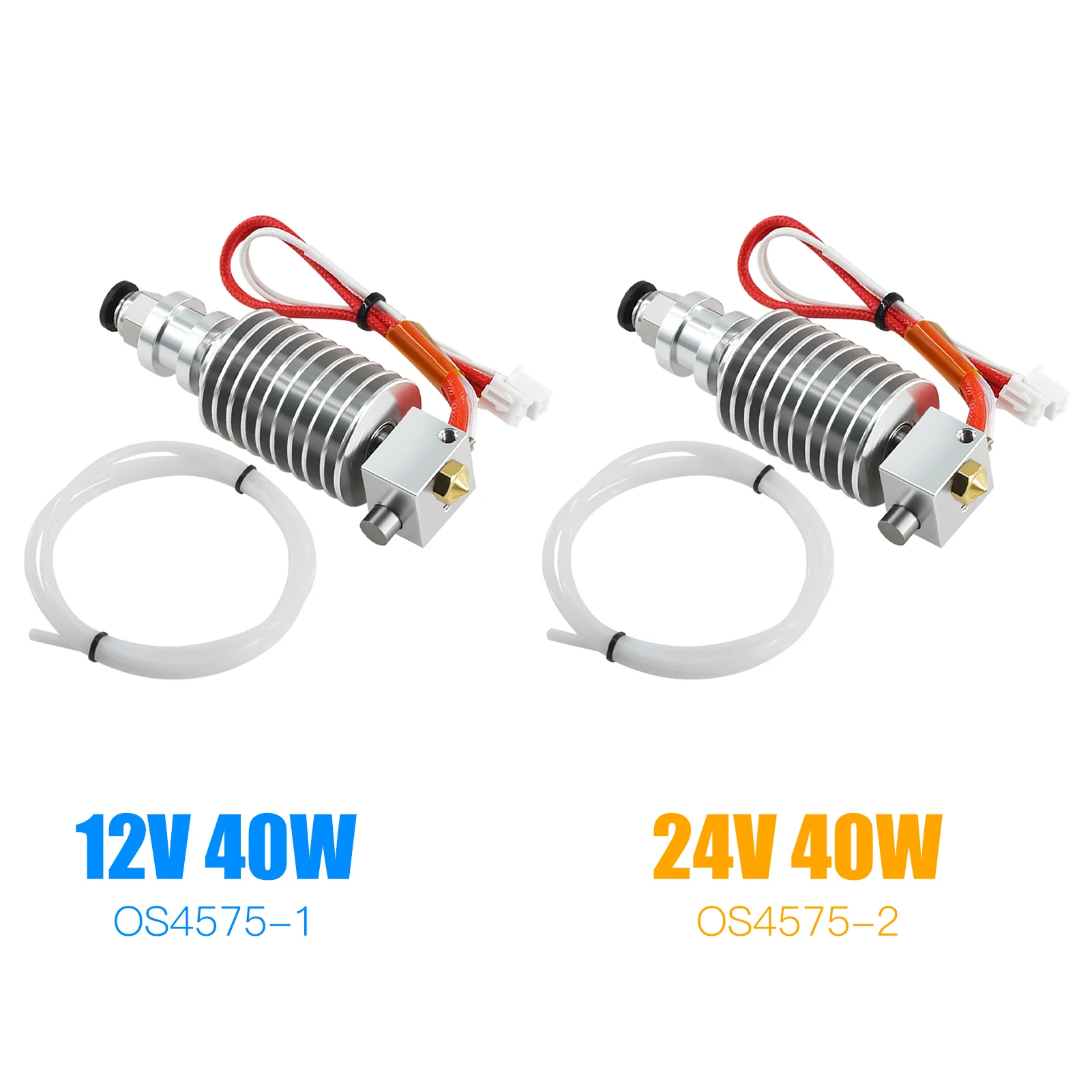 

Aibecy I3 Mega Hotend Extruder Kit 12V Extrusion Head with 0.4mm Nozzle 100K Ohm Thermistor PTFE Tube Heater Wire