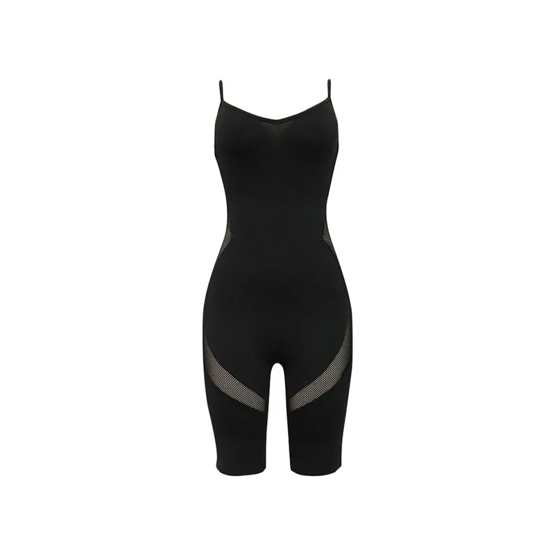 Женский спортивный костюм с шортами на бретельках колготки для тренировок в