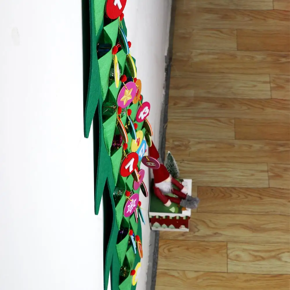 OurWarm Войлок DIY рождественская елка Адвент календарь набор с орнаментом DIY Рождественский обратный отсчет украшения настенный дверной подвесной подарок для ребенка