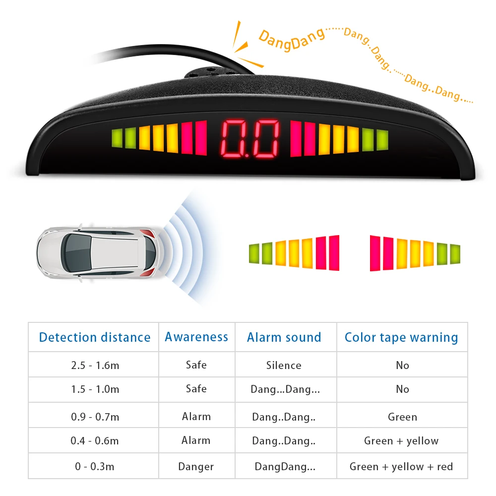 Датчик парковки автомобиля с 4 датчиками светодиодный дисплей запасной