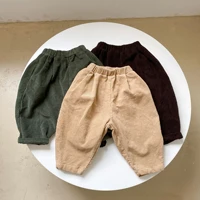 2022 autumn boys and girls corduroy harem pants 2 6 years children loose casual trousers
