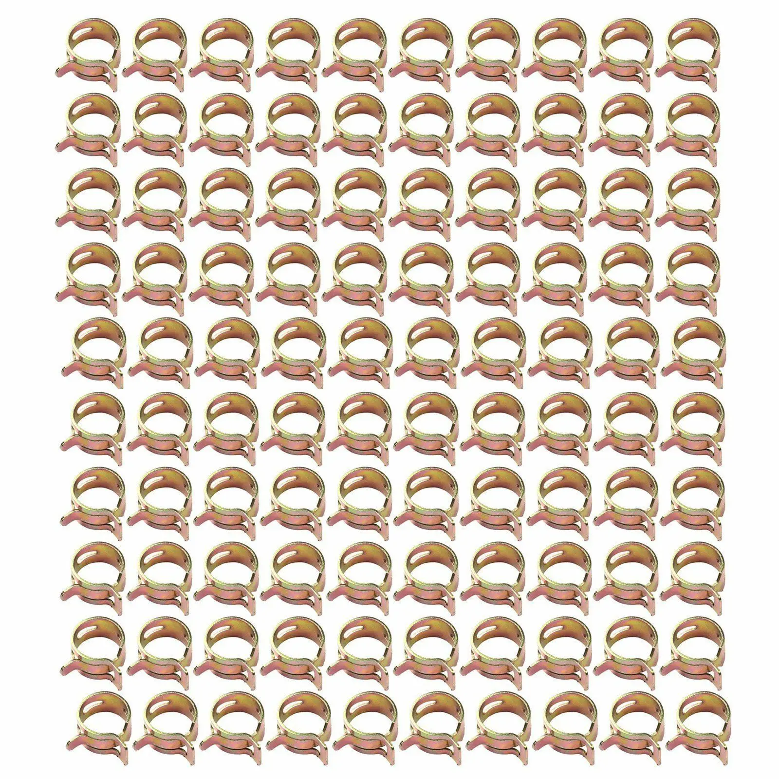 

100 шт. 6 мм цветное Цинковое кольцо-зажим для шланга, пружинный ремешок, зажимы для топливного шланга, зажим для силиконовой трубы, многоразовый дополнительный зажим