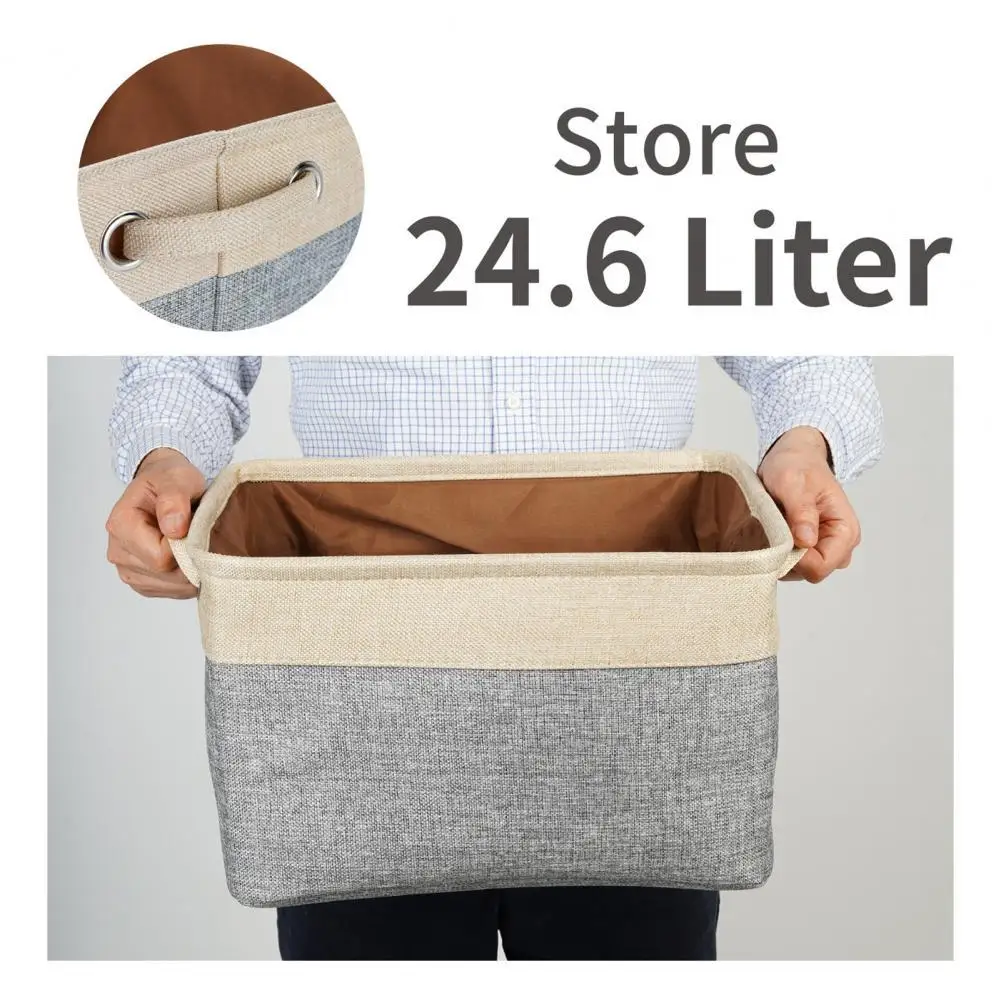 

Cotton Linen Folding Storage Baskets kids toys organizer Clothes and sundries storage box Cabinet storage bag Laundry Basket
