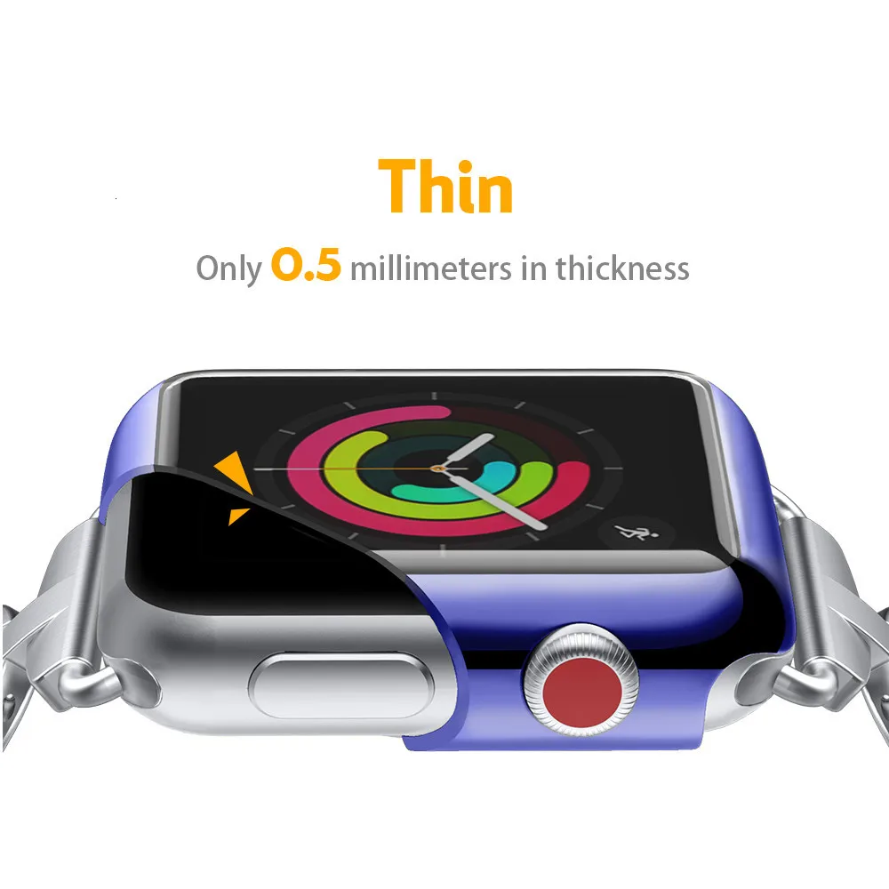 Защитная крышка для Apple Watch, чехол с гальваническим покрытием, пластиковый жесткий компьютер 38 мм/42 мм для Apple Watch Series 3 и Series 2