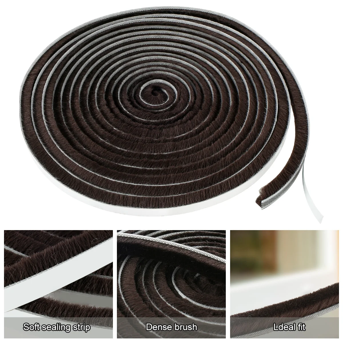 5M Door Weather Stripping Wind-proof Brush Strip For Home Window Sound Insulation Gasket dusting sealing tape | Обустройство дома