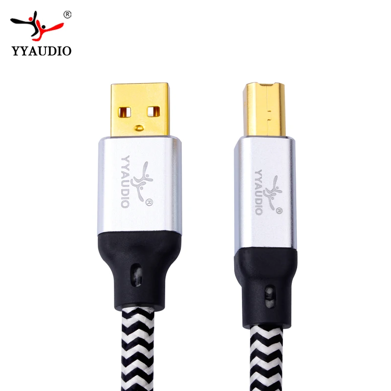 YYAUDIO Hi End OCC посеребренный USB аудио кабель для передачи данных DAC hifi A B usb кабель|usb