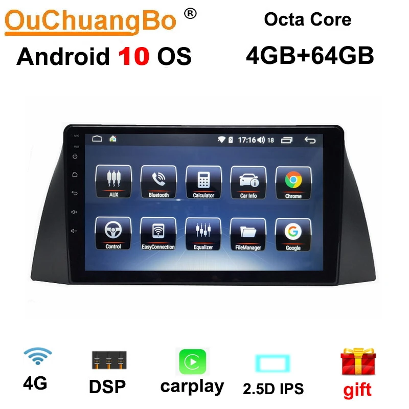 Магнитола Ouchuangbo с gps ДЛЯ Chery Tiggo 3 A5 2008 2010 android 10 система mirror link 4 Гб ОЗУ 64