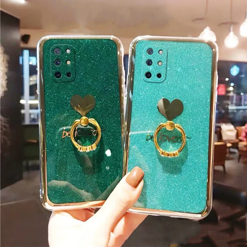 lovecom bling glitter ring holder soft cover for one plus 8t phone case for one plus 8 pro n100 nord n10 love heart bumper case free global shipping