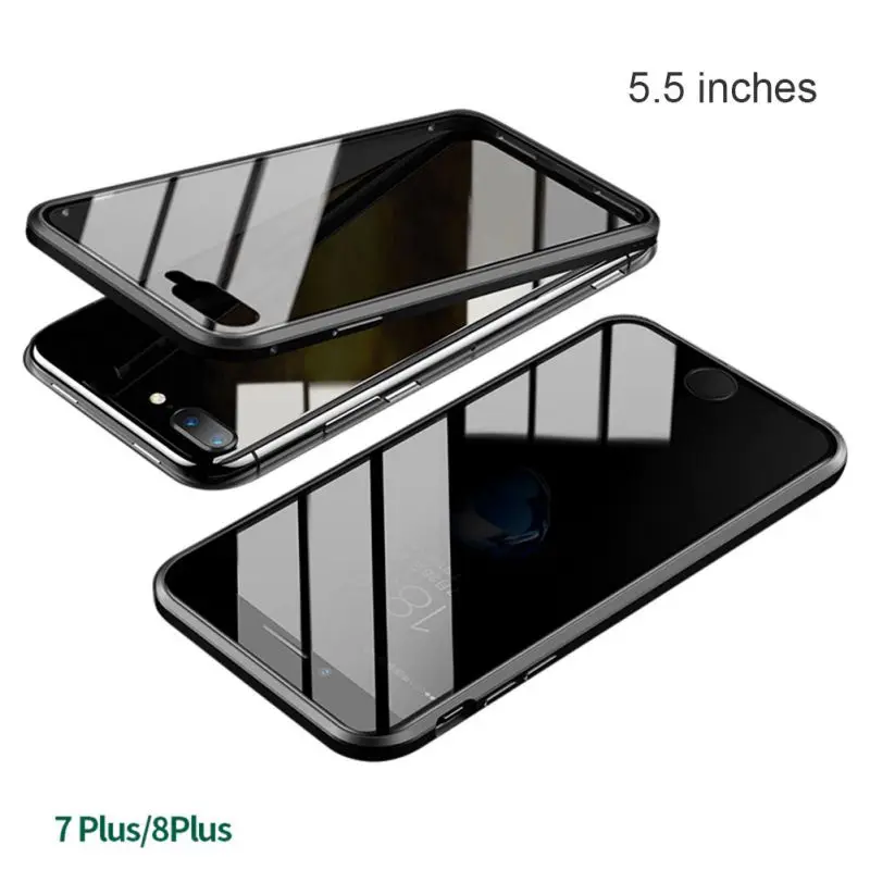 IP7 8 plus black Оболочка всего тела Магнитный высокой четкости прозрачное закаленное стекло крышка бампер Чехол протектор экрана для lPhone 11 - Цвет: IP7 8 plus black