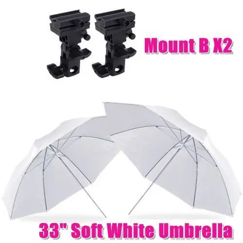 

Photography Studio Soft White Umbrella Flash Lighting Stand Speedlite Bracket B