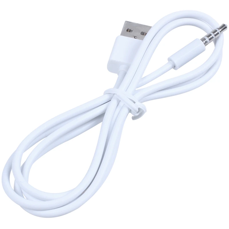 

3.5mm Plug Audio AUX to USB 2.0 Plug Adapter Charging Cable 1M White
