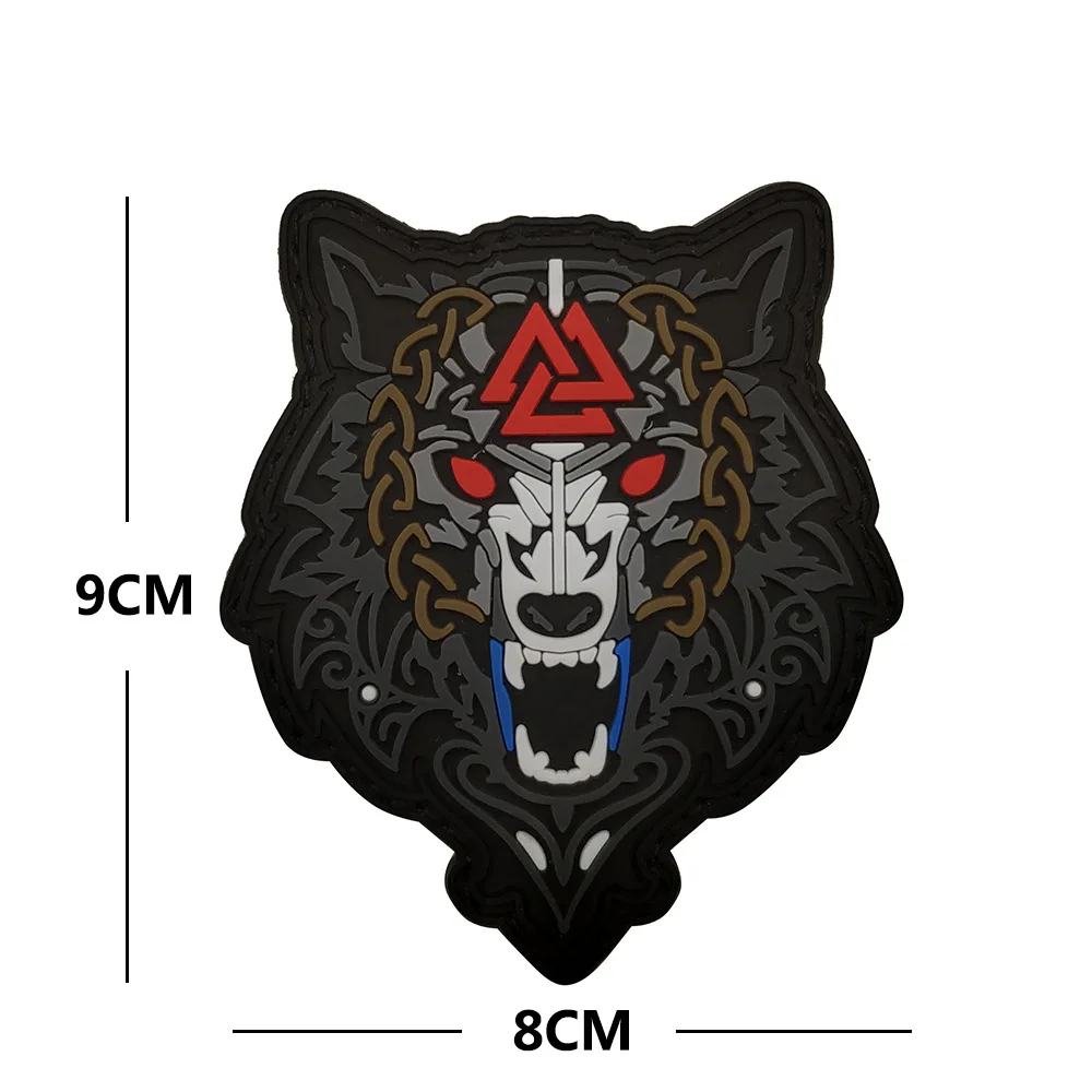 Оригинальная модель Odin Valknut Wolf ПВХ-патч военная тактический Браслет для рюкзака |