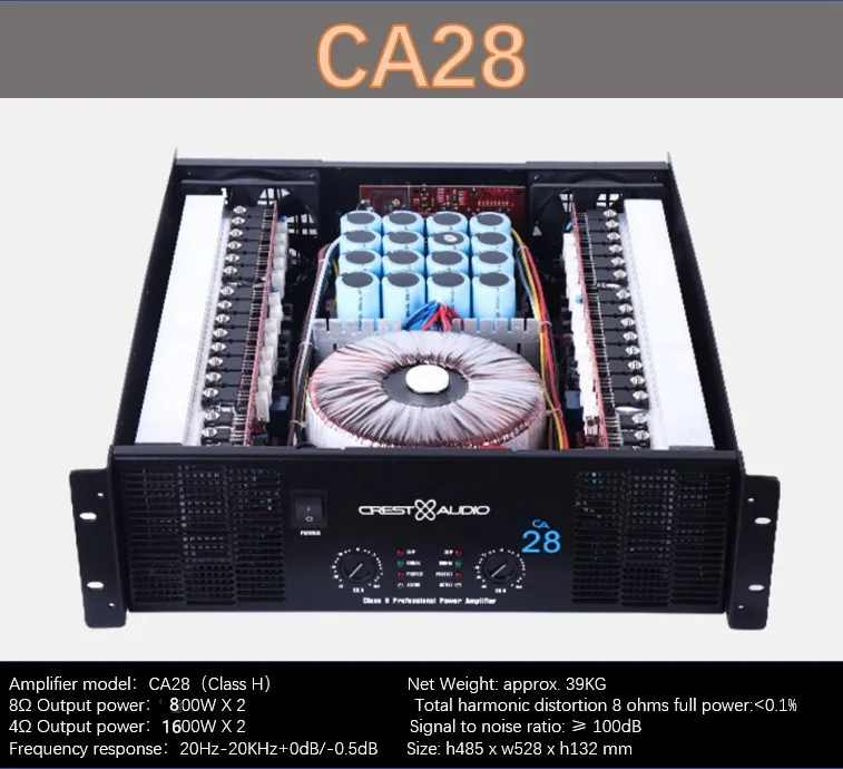 Профессиональный усилитель мощности Ca28 чистой 2 канала (3u) Ktv/stage/home развлечения Ktv