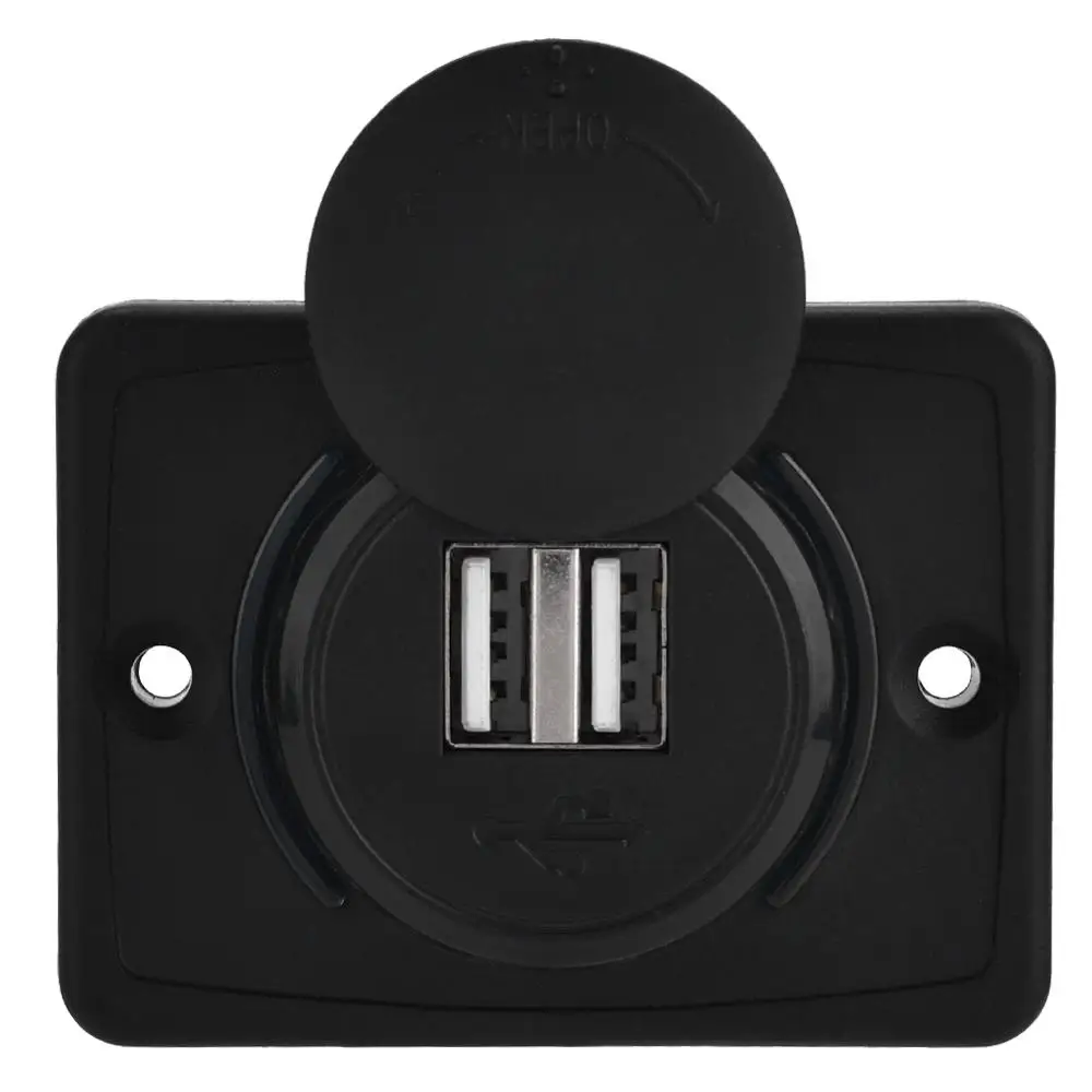 Usb зарядное устройство 3.1A автомобильный двойной черный ABS USB порт зарядное устройство розетка 12 В светодиодный водонепроницаемый разъем для автомобиля