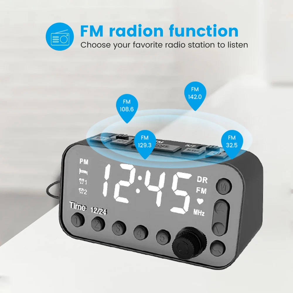 Цифровой FM-радиоприемник AIYIMA с функцией повтора двойной USB-аккумулятор