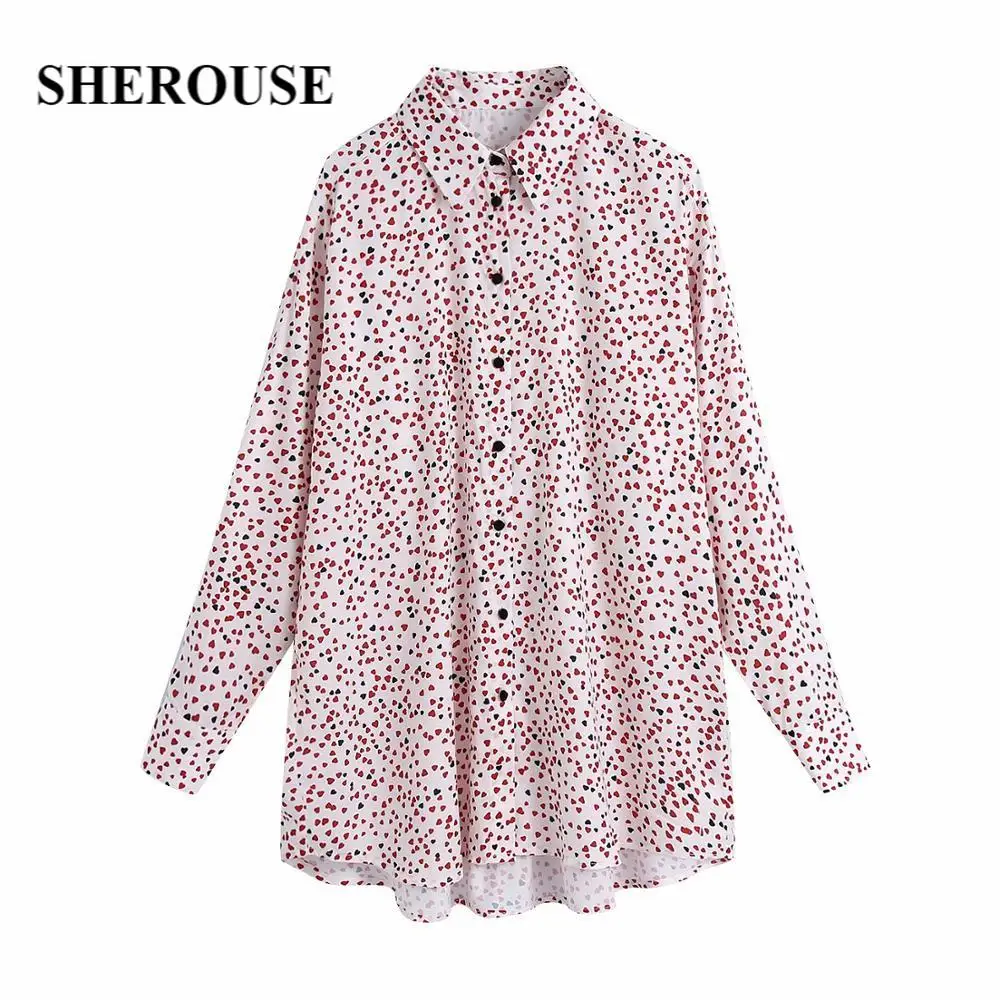 

2020 New Autumn Women Print Button Shirt Long Sleeves Turn-Down Collar Shirt Female Fashion Casual Women Clothes