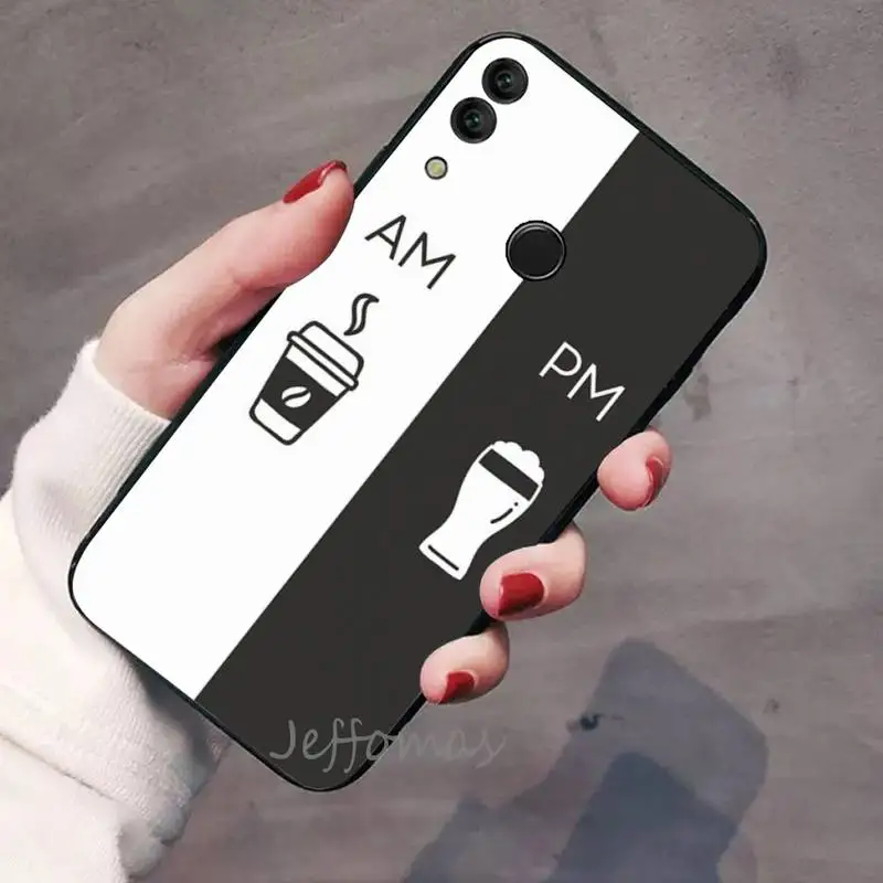 

Coffee Wine Cup Phone Case For Huawei Honor view 7a5.45inch 7c5.7inch 8x 8a 8c 9 9x 10 20 10i 20i lite pro