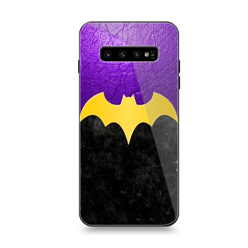 Чехол для телефона Стекло для samsung A10 A20 A30 A40 A50 A60 A70 S7 край S8 S9 S10 плюс Чехол Marvel Бэтмен логотип