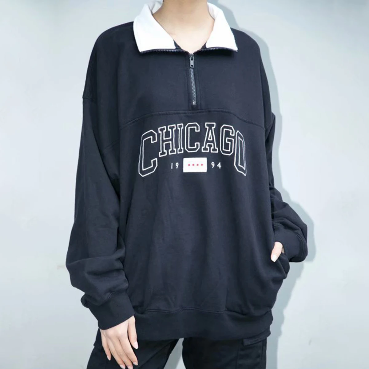 

Женская толстовка с длинным рукавом, винтажный пуловер оверсайз с надписью и вышивкой, худи на осень и зиму, Повседневная Уличная одежда, 2020