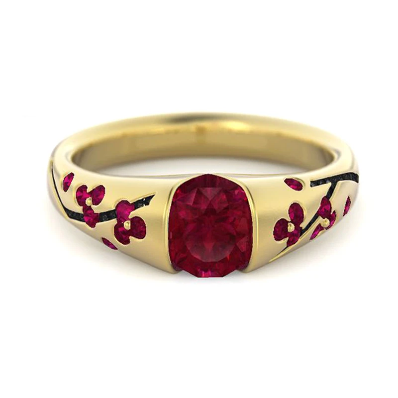 

Fashion Multicolored Exquisite Leaf Style Lady Ring Classic Women Jewelry for Female Wedding Anniversary Gift