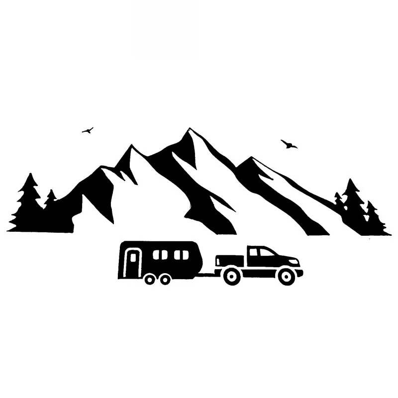 

Car Sticker Mountain Flying Bird Online Flight Vivid PVC Car Decoration Sticker Waterproof Cover Scratch Black/white, 20cm*8cm