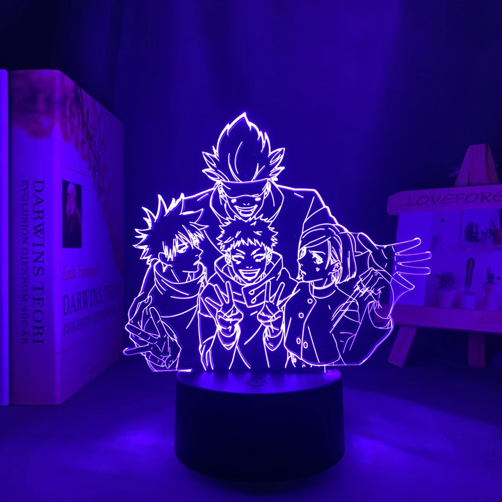 

Anime Lamp Satoru Gojo Team Light Jujutsu Kaisen Led Night Light for Birthday Gift Jujutsu Kaisen Group Satoru Gojo Lamp