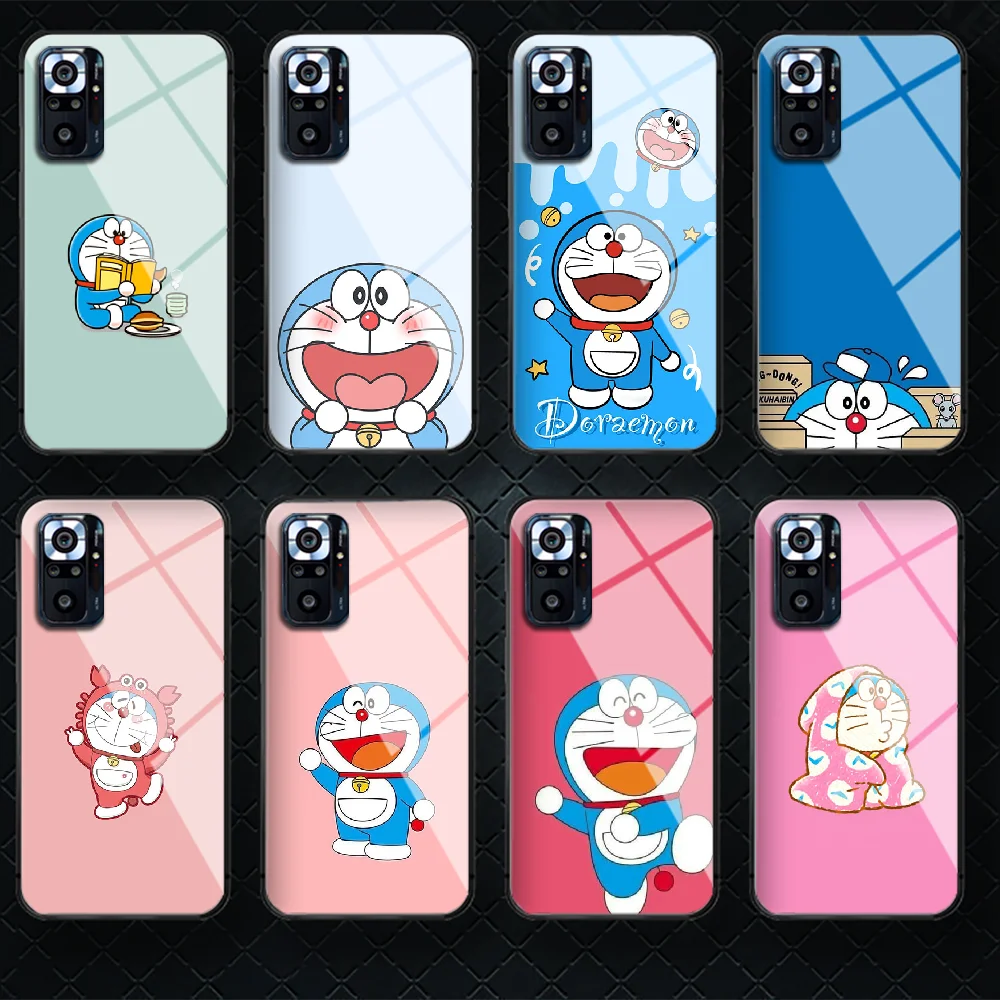 

Cute Anime-Doraemon Tempered Glass Phone Case Cover For Xiaomi Mi Poco A F X 2 3 8 9 10 11 T Pro Lite Ultra Max Nfc Coque Funda