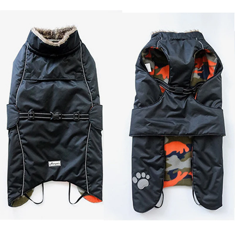 Зимняя утепленная куртка для собак водонепроницаемый Зимний комбинезон