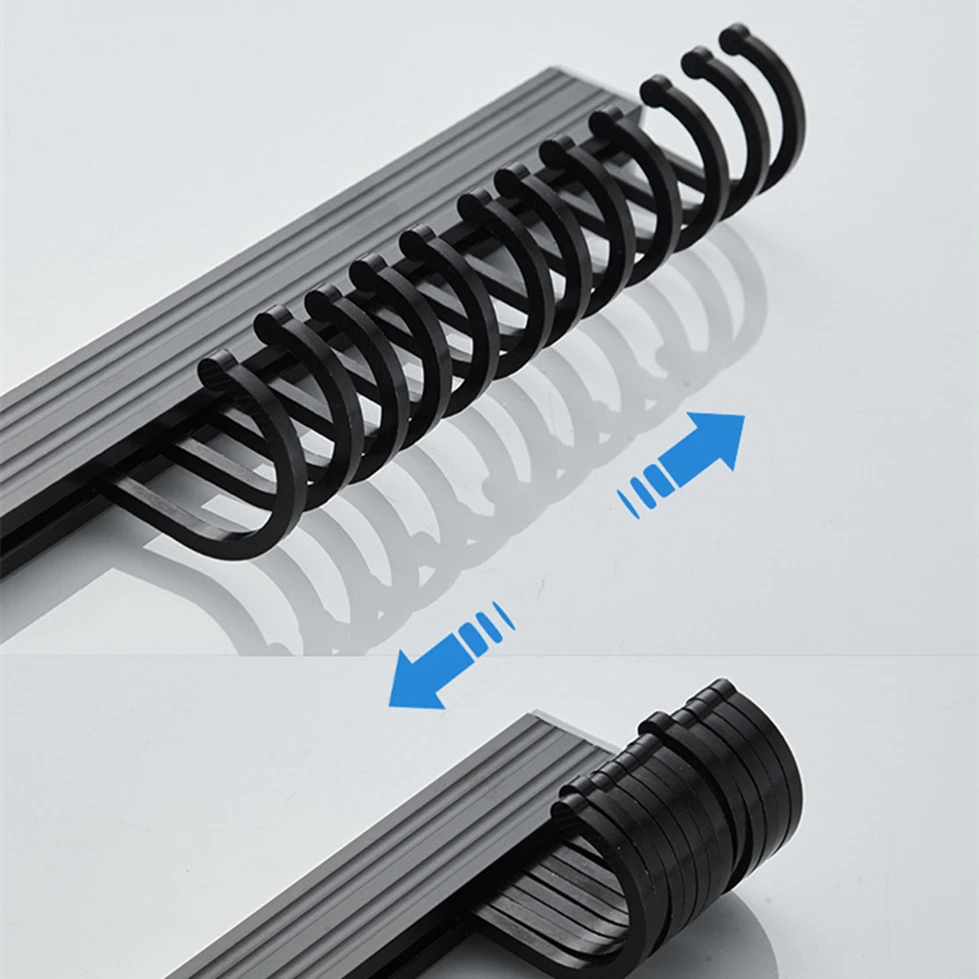 Матовый черный держатель для буфета и инструментов настенный с крючками