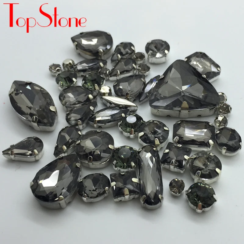 TopStone 100 шт. Смешанная форма смешанные цвета Хрустальное стекло для пришивания