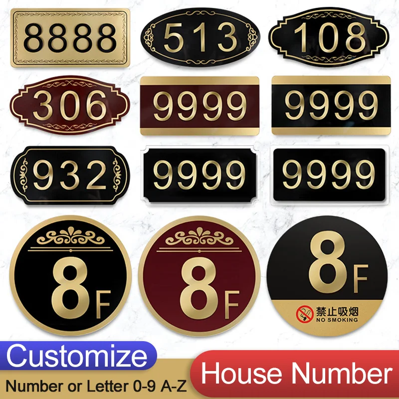 Настраиваемый номер и буква дома для наружной Квартиры вывески квартиры