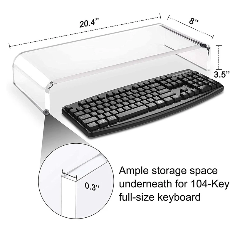 

Acrylic Display Stand with Sturdy Platform, Laptop/PC/Multimedia Display Stand, Suitable for Home Office