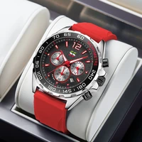 mens watches new fashion silicone top brand luxury sports chronograph big dial quartz watch men relogio masculino